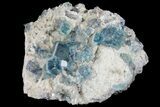 Blue, Cubic Fluorite Crystals on Quartz & Dolomite - China #139784-2